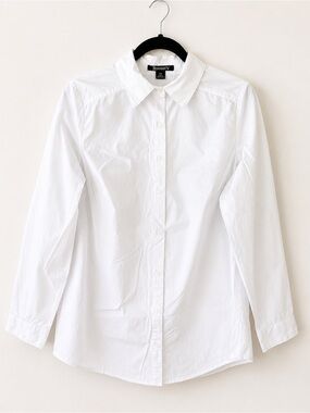 Roaman’s Classic White Button Front Dress Shirt Blouse Women’s Plus Size 12W